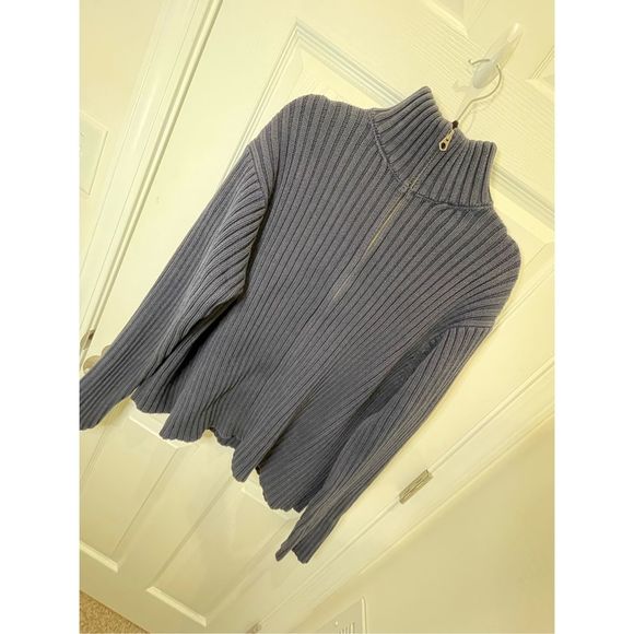 Polo by Ralph Lauren men’s navy blue ribbed full zip cardigan XL - Picture 1 of 6